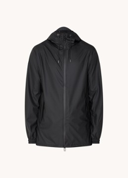 Rains Heren Storm Breaker regenjas met capuchon en steekzakken in de kleur Zwart, maat: L