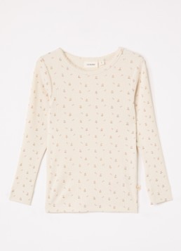 Lil 'Atelier Meisjes NMFGago longsleeve met print in de kleur Creme, maat: 122/128