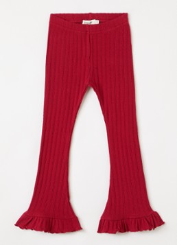 Lil 'Atelier Meisjes NMFRita flared fit legging met ribstructuur in de kleur Rood, maat: 122