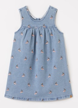 Lil 'Atelier Meisjes NMFDeva denim jurk met borduring in de kleur Indigo, maat: 116
