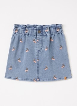 Lil 'Atelier Meisjes NMFDeva minirok met borduring in de kleur Indigo, maat: 122/128