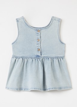Lil 'Atelier Meisjes NMFFrances denim jurk in de kleur Lichtblauw, maat: 110