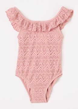 Lil 'Atelier Meisjes NMFFeline badpak met broderie in de kleur Roze, maat: 116