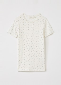 Lil 'Atelier Meisjes NMFGago T-shirt met bloemenprint in de kleur Gebroken wit, maat: 122/128