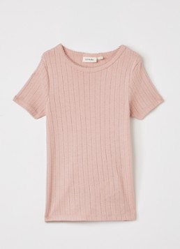 Lil 'Atelier Meisjes NMFRachel T-shirt met opengewerkt dessin in de kleur Oudroze, maat: 5