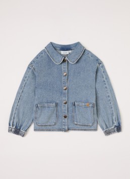 Lil 'Atelier Meisjes NMFKarole overshirt van denim in de kleur Indigo, maat: 92