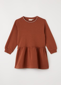 Lil 'Atelier Meisjes NMFKilano trui-jurk in de kleur Oranjebruin, maat: 116
