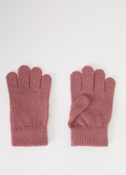 Lil 'Atelier Meisjes NMNNanson handschoenen van merino wol in de kleur Cranberryrood, maat: 2