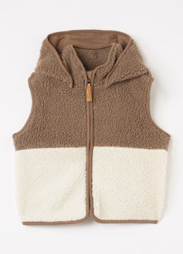 Lil 'Atelier Meisjes NMMLajo bodywarmer van teddy in de kleur Zand, maat: 122/128