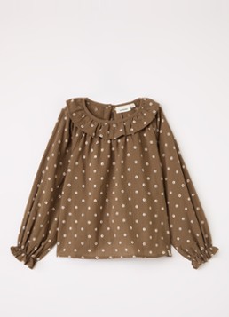 Lil 'Atelier Meisjes NMFHulla top met print in de kleur Bruin, maat: 122/128