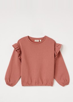 Lil 'Atelier Meisjes NMFKilano sweater met ruches in de kleur Roze, maat: 110