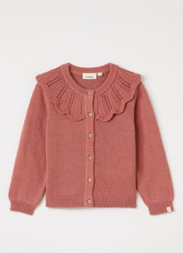 Lil 'Atelier Meisjes NMFNoda grofgebreid vest in de kleur Koraal, maat: 98