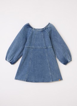Lil 'Atelier Meisjes NMFObello denim jurk in de kleur Indigo, maat: 104