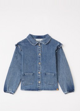 Lil 'Atelier Meisjes NMFObello blouse van denim in de kleur Indigo, maat: 122