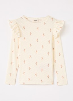 Lil 'Atelier Meisjes NMFRachello Tyl longsleeve met print in de kleur Ivoor, maat: 98