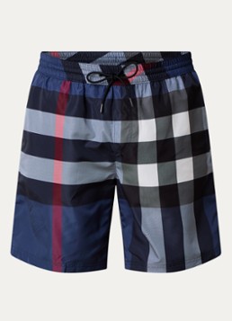 Burberry Heren Zwemshorts met ruitdessin in de kleur Donkerblauw, maat: XXL