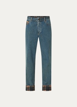 Burberry Heren Dexter straight leg jeans met medium wassing in de kleur Indigo, maat: 33
