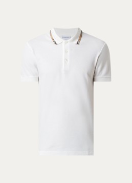Burberry Heren Eddie slim fit polo met logo in de kleur Wit, maat: S