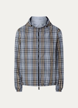 Burberry Heren Newport reversible jack met ritszakken en capuchon in de kleur Staalblauw, maat: M
