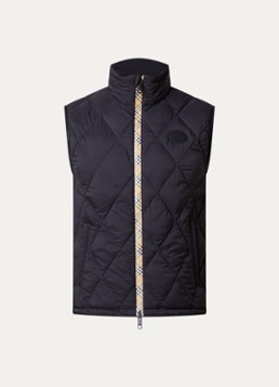 Burberry Heren Acresford gewatteerde bodywarmer met quilt patroon in de kleur Zwart, maat: M