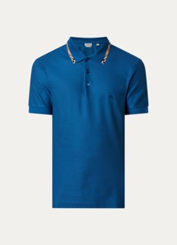 Burberry Heren Eddie regular fit polo met logo in de kleur Kobaltblauw, maat: S