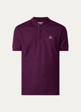 Burberry Heren Eddie regular fit polo met logo in de kleur Paars, maat: S