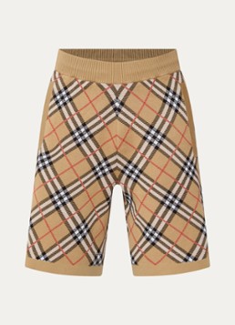 Burberry Heren Gawain straight fit korte broek met ruitdessin in de kleur Zand, maat: L