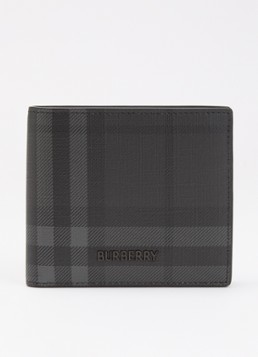 Burberry Dames Portemonnee van imitatieleer met ruitdessin in de kleur Antraciet, maat: OS