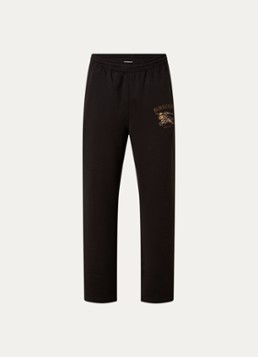 Burberry Heren Jonny straight fit joggingbroek met logoborduring in de kleur Chocoladebruin, maat: L