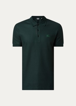 Burberry Heren Eddie slim fit polo van piqué katoen met logoborduring in de kleur Antraciet, maat: S
