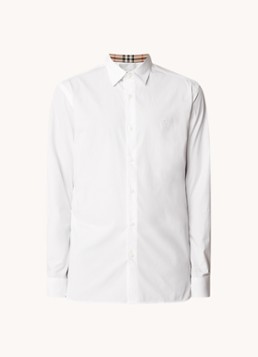 Burberry Heren Sherfield slim fit overhemd met stretch in de kleur Wit, maat: XXL