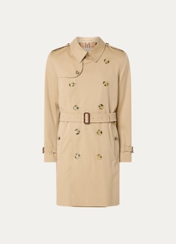 Burberry Heren Kensingon Heritage double-breasted trenchcoat met ceintuur in de kleur Beige, maat: 50