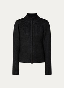 Obey Dames Ribgebreid vest met ritssluiting in de kleur Zwart, maat: L