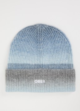 Obey Dames Sully ribgebreide muts met logo in de kleur Blauw, maat: ONE SIZE