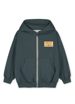 Gray Label Vest met capuchon en logo in de kleur Blauwgrijs