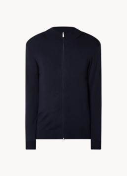 Boggi Milano Heren Fijngebreid vest van wol in de kleur Donkerblauw