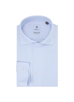 Boggi Milano Heren Regular fit overhemd met stretch in de kleur Lichtblauw