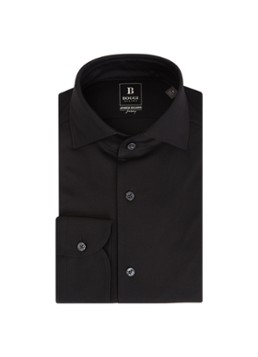 Boggi Milano Heren Regular fit overhemd met stretch in de kleur Zwart