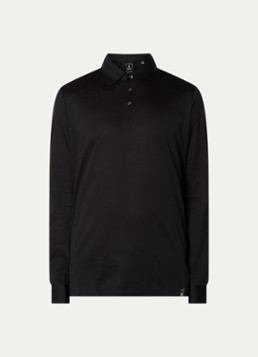 Boggi Milano Heren Regular fit polo met lange mouw in de kleur Zwart