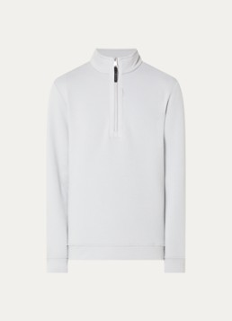 Boggi Milano Heren Sweater met halve rits in de kleur Lichtgrijs