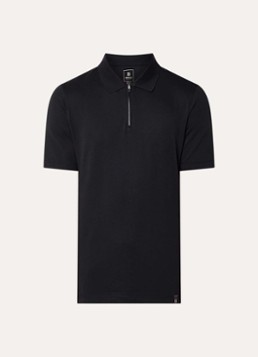 Boggi Milano Heren Regular fit polo met halve rits in de kleur Zwart