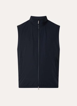 Boggi Milano Heren Bodywarmer met opbergbare capuchon en waterafstotende coating in de kleur Donkerblauw