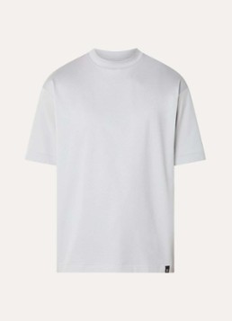 Boggi Milano Heren T-shirt met ronde hals in de kleur Lichtgrijs
