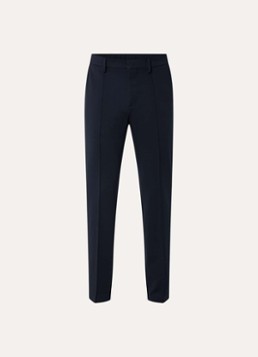 Boggi Milano Heren High waist slim fit pantalon met steekzakken in de kleur Donkerblauw