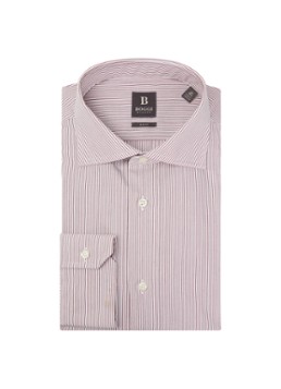 Boggi Milano Heren Slim fit overhemd met cut away kraag in de kleur Bordeauxrood