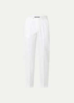Boggi Milano Heren Straight fit pantalon met steekzakken in de kleur Wit