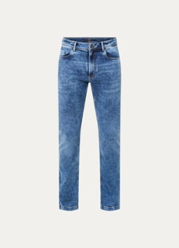 Boggi Milano Heren Slim fit jeans met medium wassing in de kleur Indigo