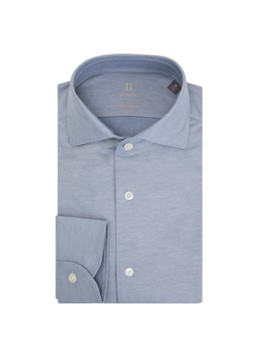 Boggi Milano Heren Regular fit overhemd met stretch in de kleur Indigo