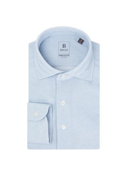 Boggi Milano Heren Regular fit overhemd met stretch in de kleur Lichtblauw