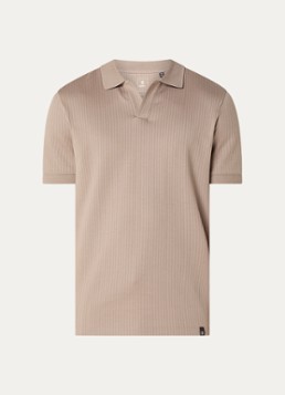 Boggi Milano Heren Regular fit polo met structuur in de kleur Donkerbeige